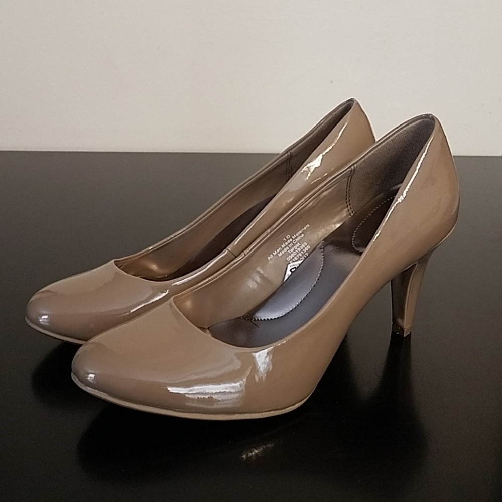 Merona Dark Beige Faux Patent Leather Heels